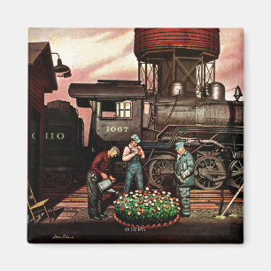 Tåggårdblomsterträdgård av Stevan Dohanos Magnet