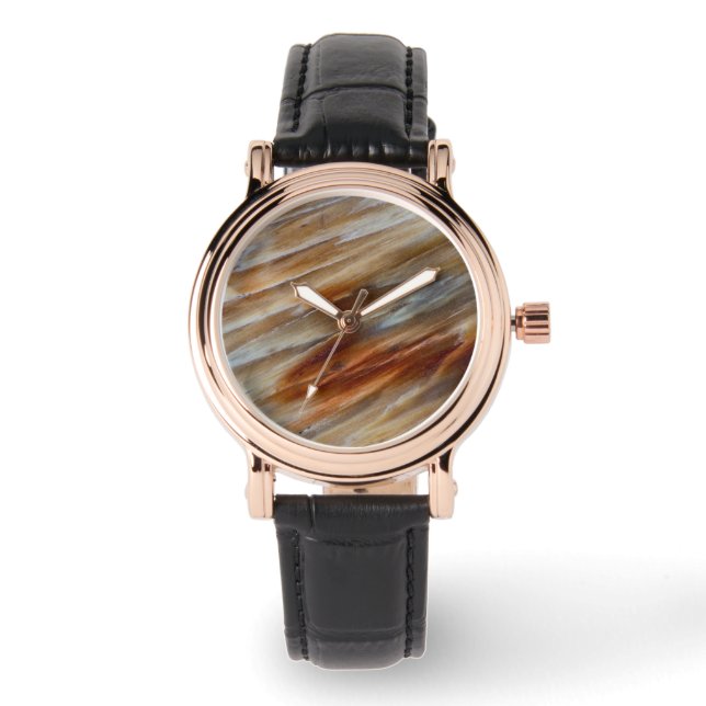 Taggig fossiliserat trä armbandsur (Framsida)