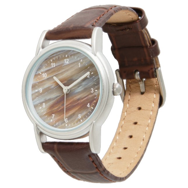 Taggig fossiliserat trä armbandsur (Vinklad)