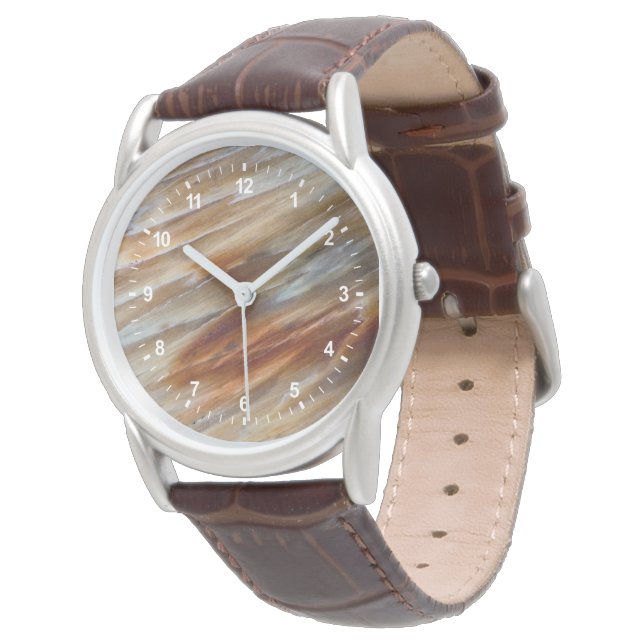 Taggig fossiliserat trä armbandsur (Vinklad)
