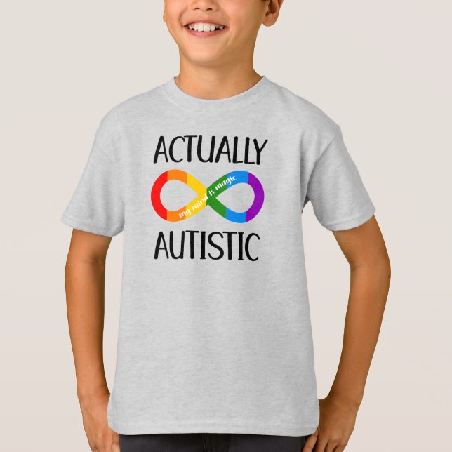 Tagglös ComfortSoft® T-Shirt - autistiska, grundlä (Framsida)