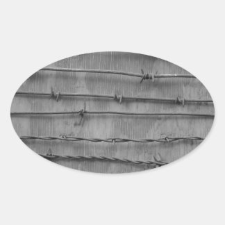 taggtråd ovalt klistermärke