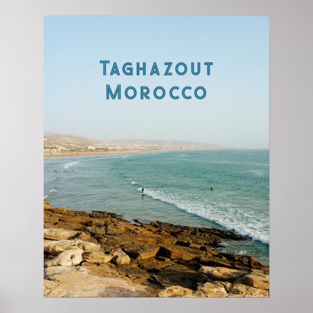 Taghazout Marocko Kust Surf Resa foto  Poster (Framsidan)