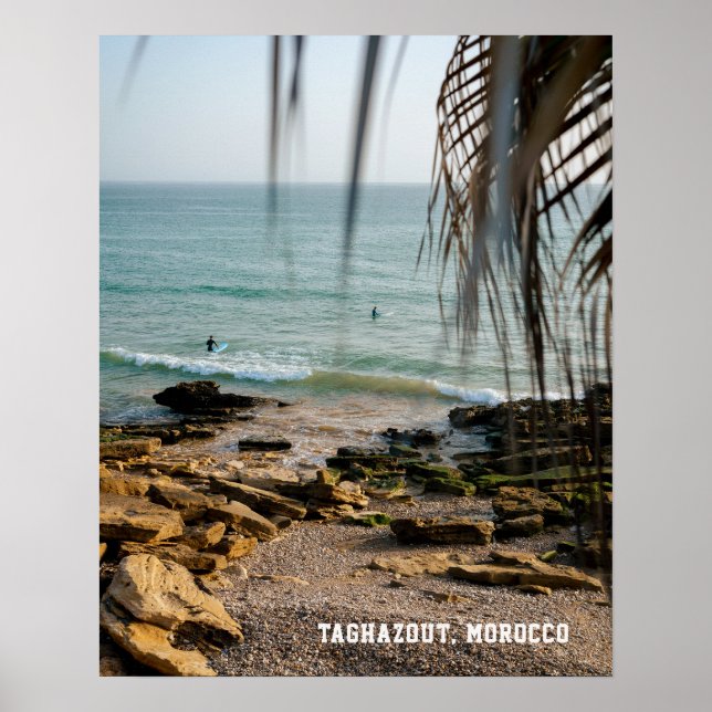 Taghazout Morocco Surfing ocean Photography Poster (Framsidan)