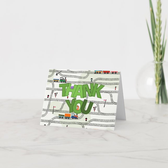 Tågkul Trains & Räls  Tack Kort (Framsida)