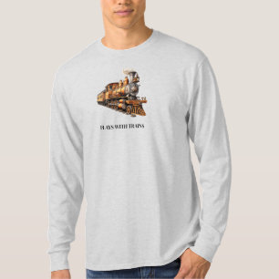 Tågmotor Leker Med Tåg eller Anpassa Text T Shirt