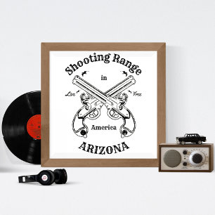 Tagning av Logotypen Arizona America Vintage Gun Poster