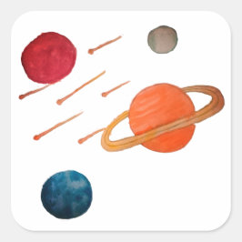 Tagning av stjärnor i rymden fyrkantigt klistermärke