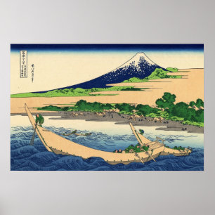 Tago fjärd nära Eijiri Tokaido av Katsushika Poster