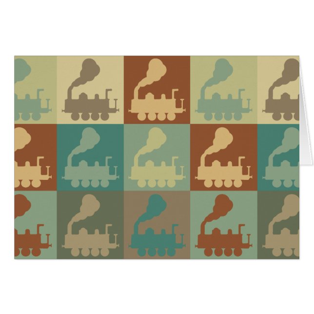 Tågpopkonst Hälsningskort (Framsidan Horizontal)