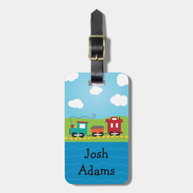 Tågresan hänger lös märkren bagagebricka (Vertikal Framsida)