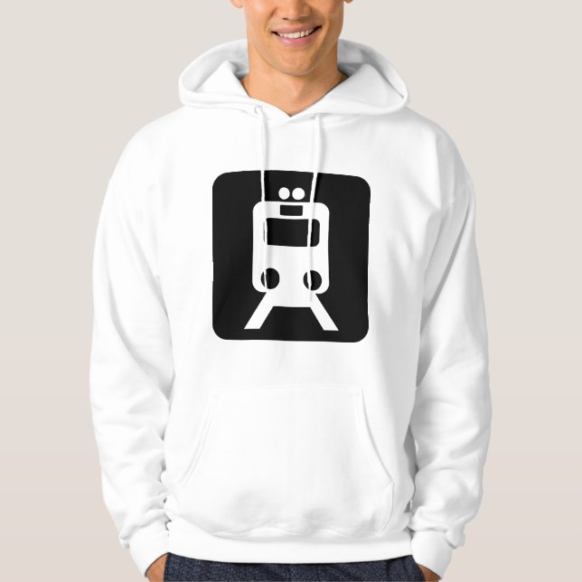 Tågskylt - Svart Hoodie (Framsida)