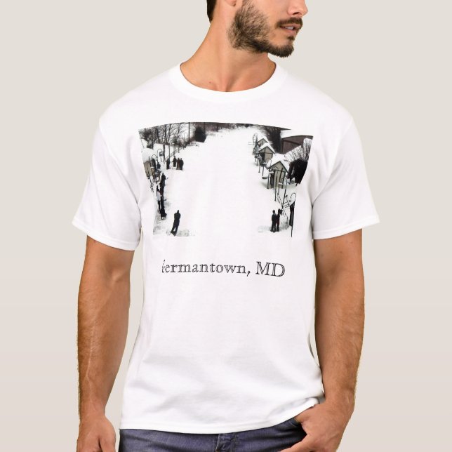 Tågstation, Germantown, MD Tee (Framsida)
