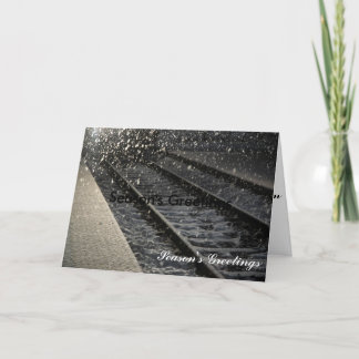 Tågstation i vinter helgkort