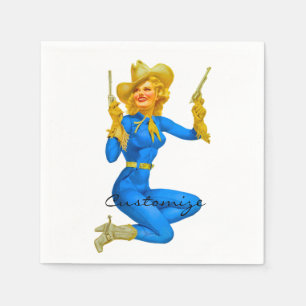 Tågstickande Cowgirl Thunder_Cove Pappersservett