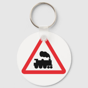 Tågvägmärke Keychain Nyckelring