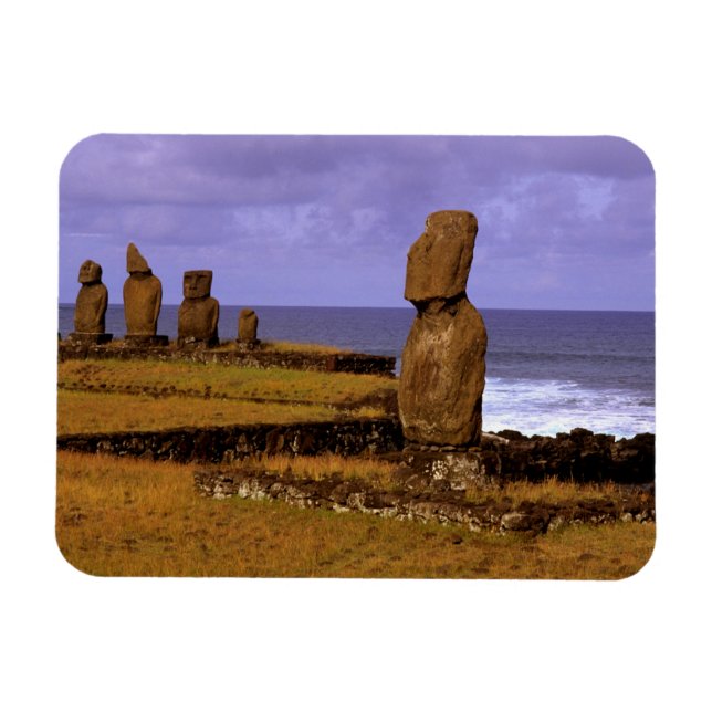 Tahai-plattformen Moai-staty Abstracts Påsk Magnet (Horisontell)