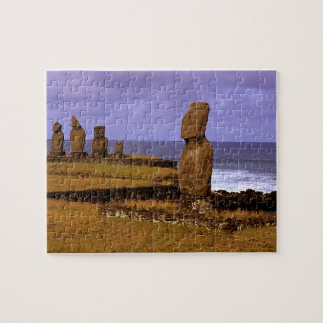 Tahai-plattformen Moai-staty Abstracts Påsk Pussel (Horisontell)