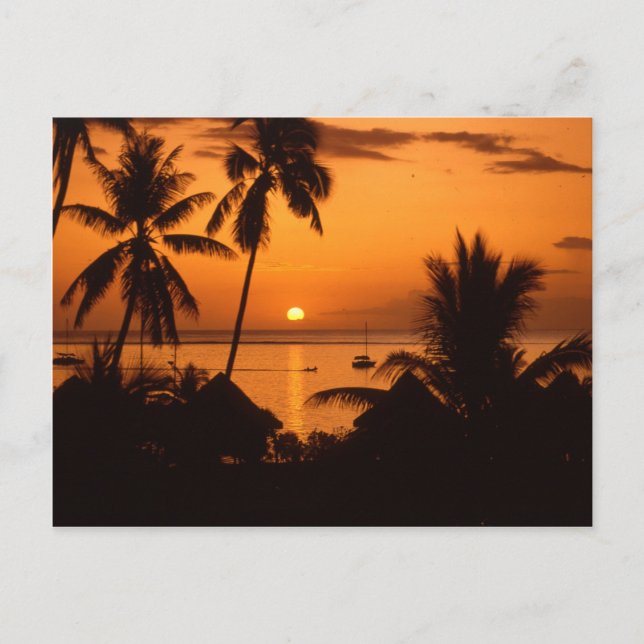 tahiiti sunset vykort (Framsida)