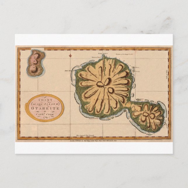 Tahiti 1769 vykort (Framsida)