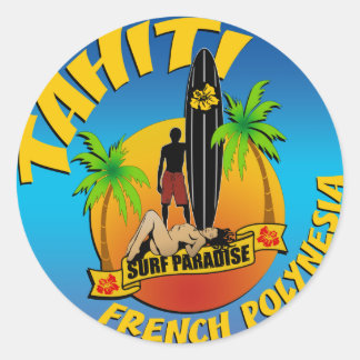 Tahiti autocollant runt klistermärke