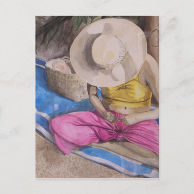 Tahiti Basket Weaver Vykort (Framsida)