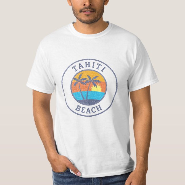 Tahiti Beach, Bahamas Faded Classic Stil T Shirt (Framsida)