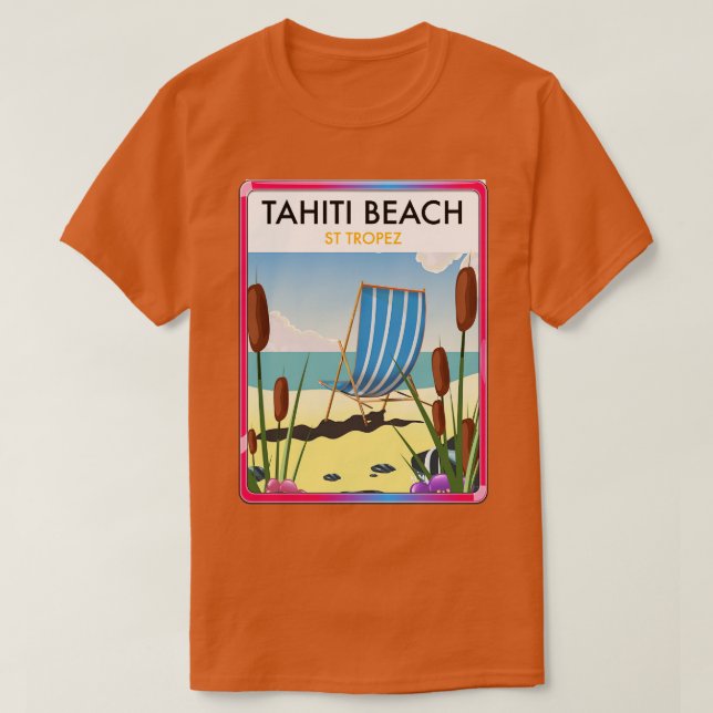 Tahiti Beach St Tropez Frankrike T Shirt (Design framsida)