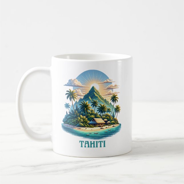 Tahiti Fransk Polynesia South Pacific Kaffemugg (Vänster)
