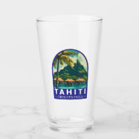 Tahiti Fransk Polynesia Travel Art Emblem