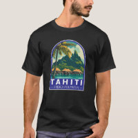 Tahiti Fransk Polynesia Travel Art Emblem