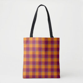 Tahiti Gold and Rose Bud Cherry Plaid Tygkasse