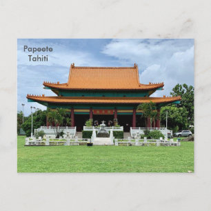 Tahiti, kinesisk Kanti-Temple of Tahiti, Papeete Vykort