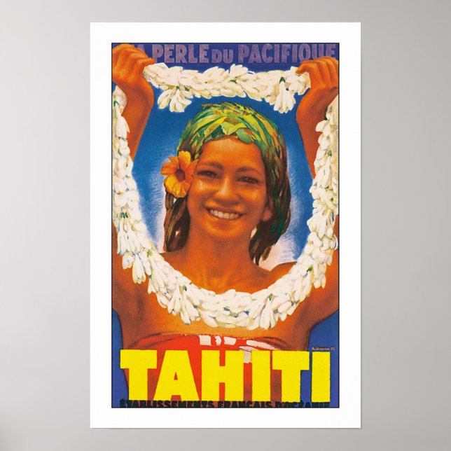Tahiti ’Perle du pacifique’ Poster (Framsidan)