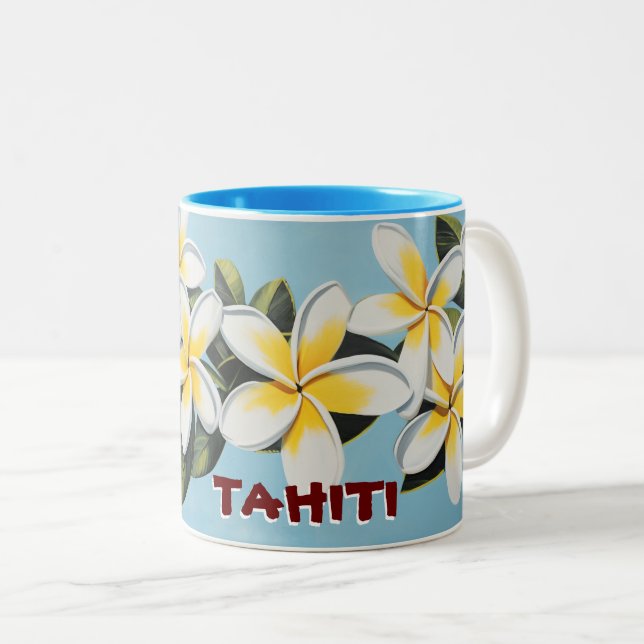 Tahiti Plumeria Två-Tonad Mugg (Framsida höger)