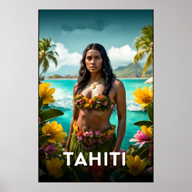 Tahiti-reseaffisch Poster (Framsidan)