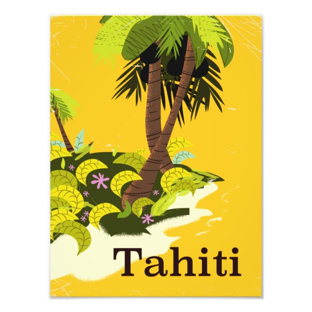 Tahiti Retro-reseaffisch Fototryck (Framsidan)