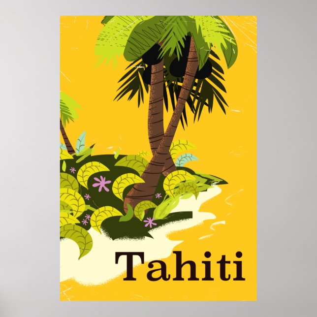 Tahiti Retro-reseaffisch Poster (Framsidan)