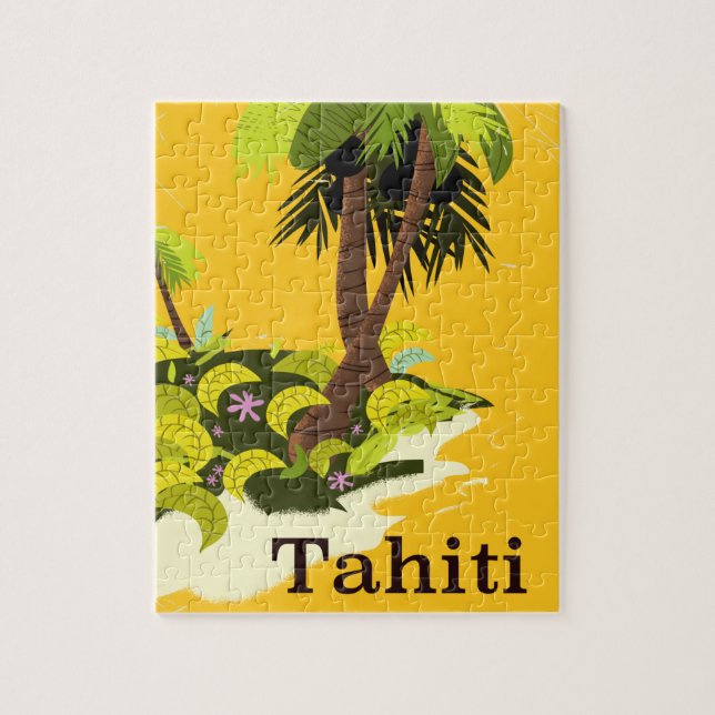 Tahiti Retro reseaffisch Pussel (Vertikal)