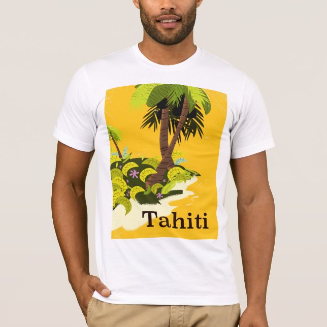 Tahiti Retro-reseaffisch T Shirt (Framsida)