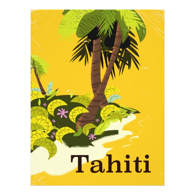 Tahiti Retro resemålning Fototryck (Framsidan)