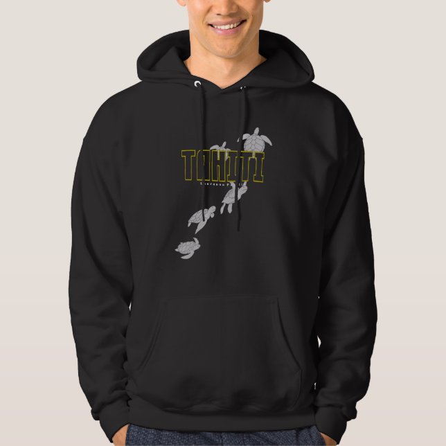 Tahiti Sea Turtles Scuba Diving with Turtles Hoodie (Framsida)