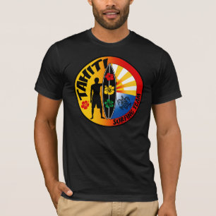 Tahiti som surfar skjortan t shirt