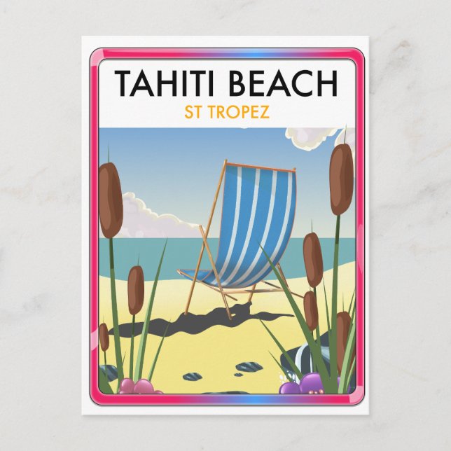 Tahiti strand st tropez helg vykort (Framsida)