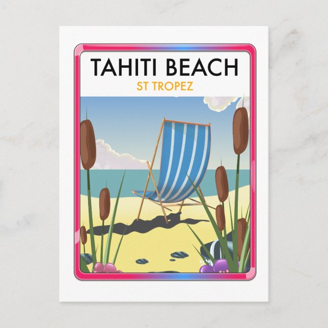 Tahiti strand st tropez vykort (Framsida)
