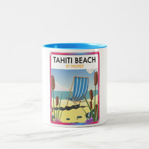 Tahiti strand sttropez Två-Tonad mugg