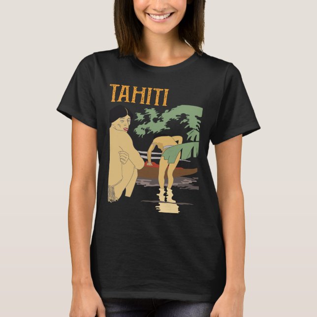 Tahiti Tropisk Strand Retro Resa T-Shirt (Framsida)