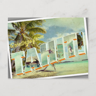 Tahiti vintage fotovykort vykort
