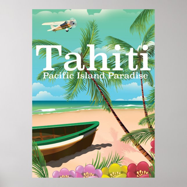 Tahiti vintage reseaffisch poster (Framsidan)