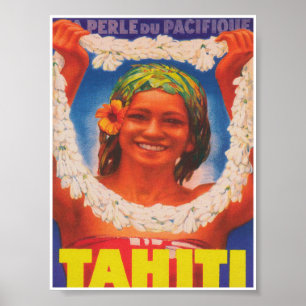 Tahiti Vintage resor Poster